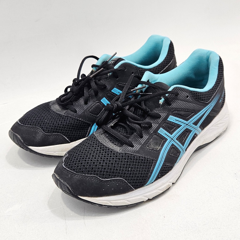 ASICS Gel-Contend 5 Running Shoes Women 11 Black Blue 1012A234 AmpliFoam Sneaker